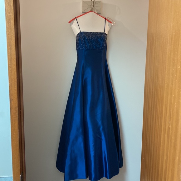 Grad dress, royal blue Faviana convertible lace-up back, sz 11/12 - Picture 2 of 12